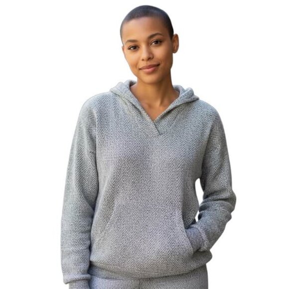 Women's Faherty SZ XL Whitewater Hoodie. Blue‎ Cream Blue Herringbone. Outdoor - Picture 1 of 11